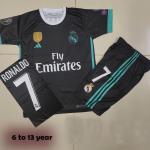 RONALDO 7 REAL MADRID FOOTBALL KIT  17/18 FOR KID black