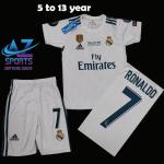 RONALDO 7 REAL MADRID FOOTBALL KIT  17/18 FOR KID WHITE