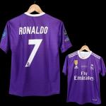 Cristiano RONALDO 7 Real Madrid Purple Kids Kit 2017 2018 - 5-13 years - Shirt and Short