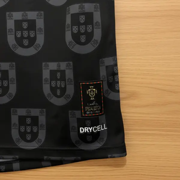 RONALDO 7 PORTUGAL BLACK SPECIAL EDITION SHIRT EMBROIDERED LOGOS
